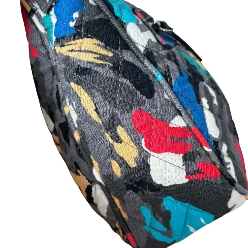 Vera Bradley quilted shoulder crossbody bag purse black gray quilted cotton